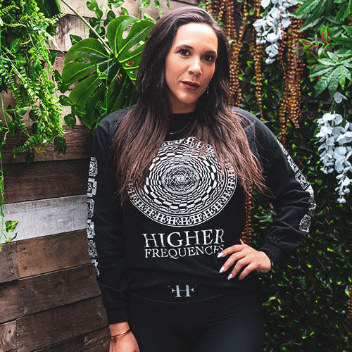 Ancestral Frequency Mandela L/S Tee - White/Black