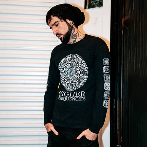 Ancestral Frequency Mandela L/S Tee - White/Black