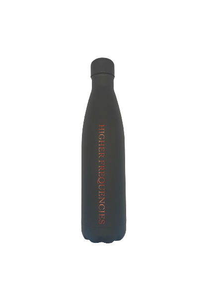 mandala printed black water bottle